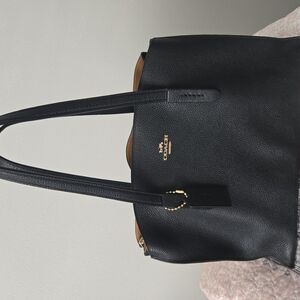 Coach Black Leather Tote Bag